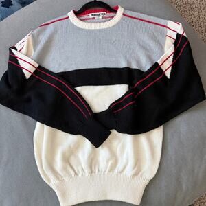 VTG 80s Obermeyer Apres Ski Sweater Wool Blend Colorblock  XL GaperDay